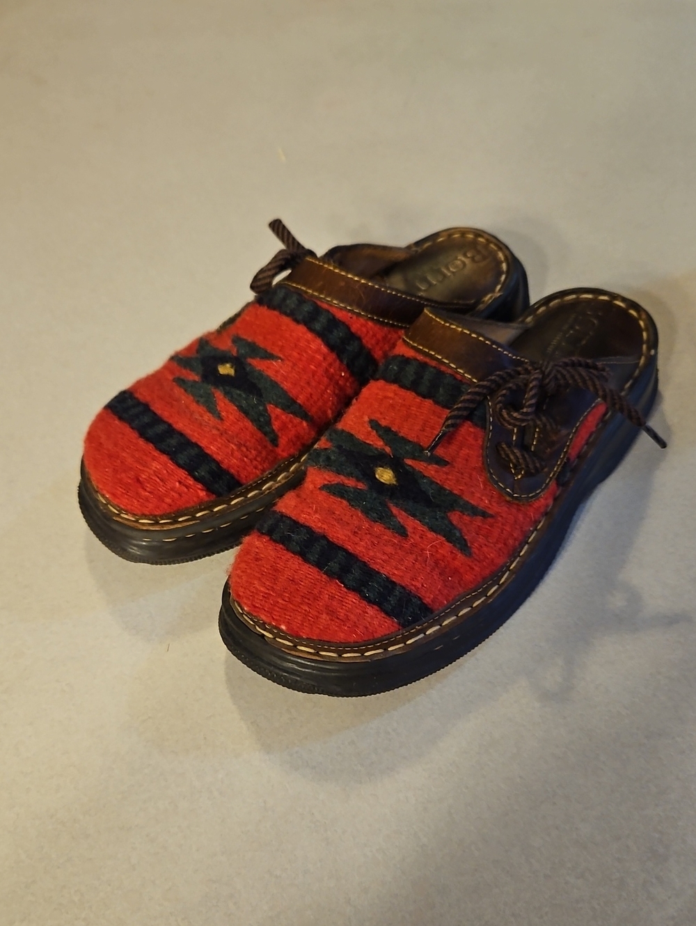 Born Leather Aztec Clogs